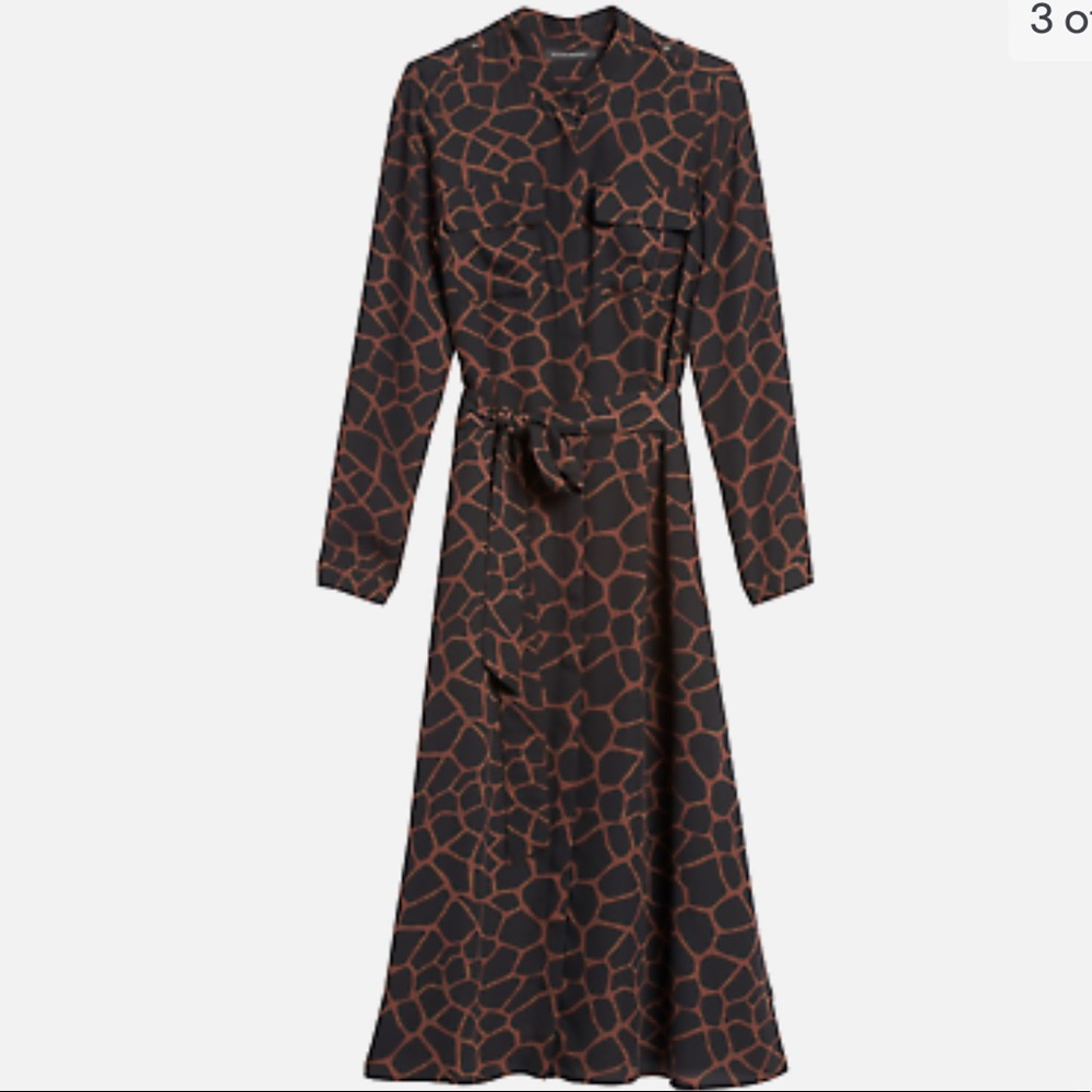 BANANA REPUBLIC PRINT UTILITY SHIRT DRESS, Size 4